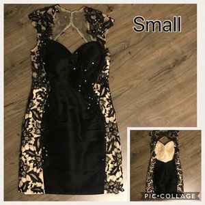 Black and Nude Cocktail Dress